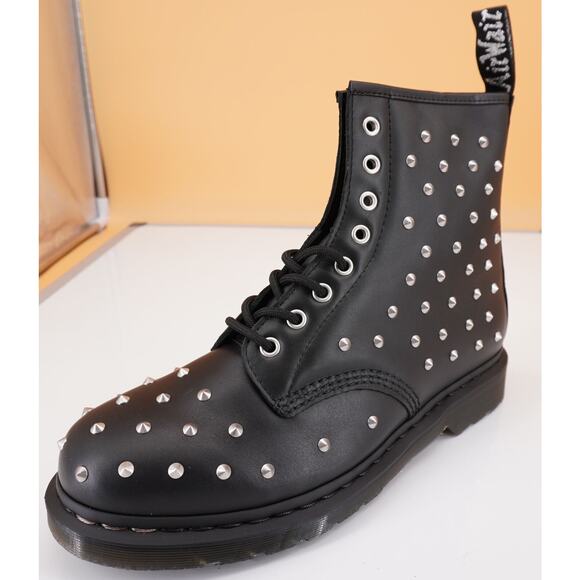 Doc Martens 1460 Stud Lug Sole Combat Ankle boots size 11 Womens laces Spiked - Picture 1 of 12